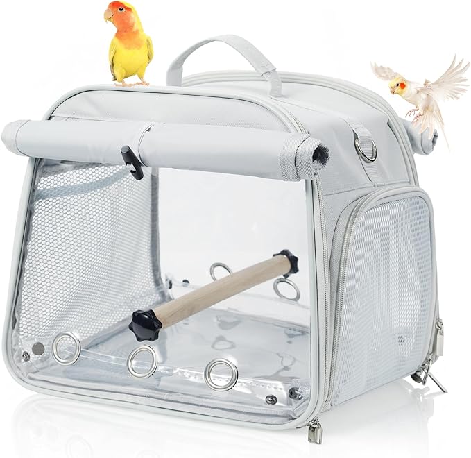 Small Bird Carrier Bag, Portable Travel Parrot Parakeet Carrier Cage by GREGCE
