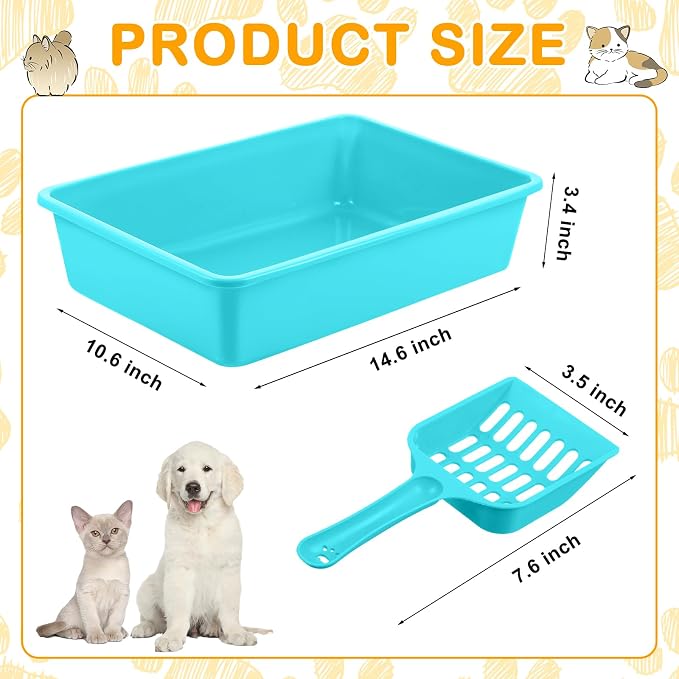 Amyhill 10 Pcs Open Cat Litter Box Kitten Litter Pan - Image 3
