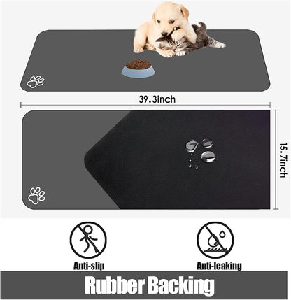 Large Pet Feeding Mat, Absorbent Quick Dry Dog Mat - Image 3