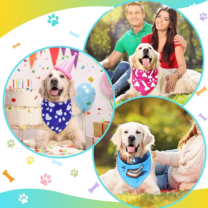 150 Pcs Paw Dog Bandanas Bulk Pet Bibs Colorful Triangle Scarf Pet Paw Bandanas - Image 5