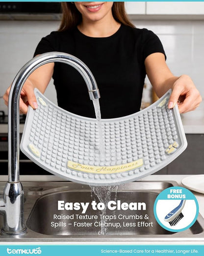 Tomxcute Extra Thick Pet Feeding Mat 19.7" x 14.2", BPA-Free Food-Grade PVC - Image 7
