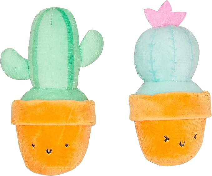Pearhead Prickly Plants Cat Toy Set, Cute Catnip Toys, Plush Cactus Interactive by Pearhead