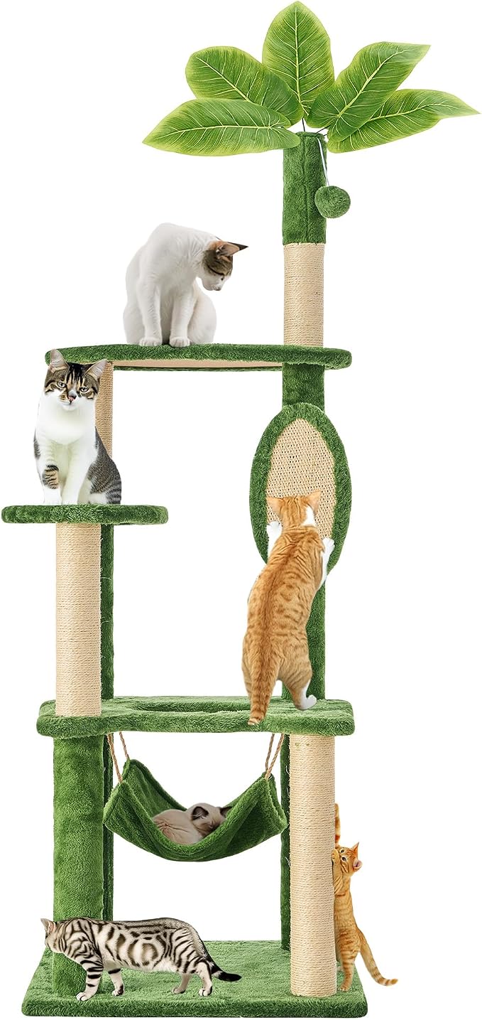 Cat Tree for Indoor Cats, 55 Inch Cat Tower by TSCOMON