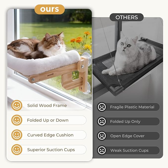 Pecute Foldable Cat Window Perch, Cloud-Soft Cat Bed - Image 9