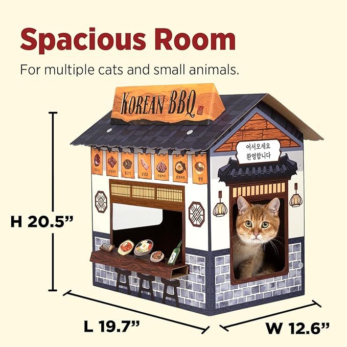 SMILE PAWS Cat Beds for Indoor Cats, Cardboard Cat House - Image 3