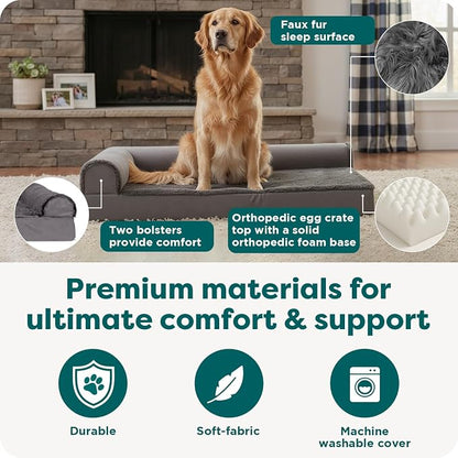 FurHaven Orthopedic Dog Bed for Large Dogs, L-Shaped Chaise Mattress - Image 5