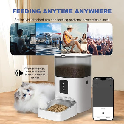 2.4G WiFi Automatic Cat Feeder, 4L Food Dispenser - Image 3