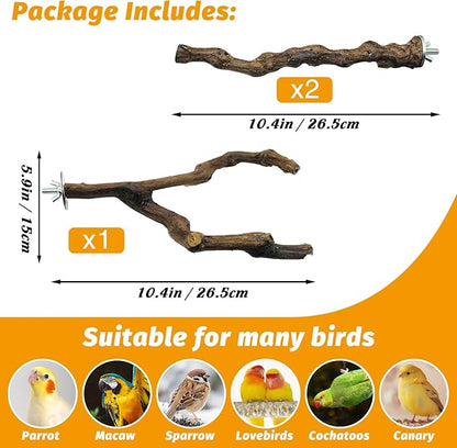 kathson 3pcs Natural Parrot Perch - Image 2