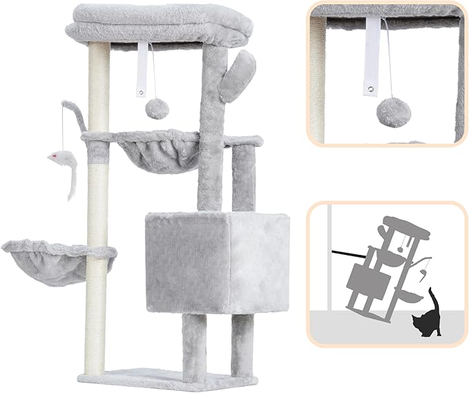 Heybly Cat Tree, 39.4 Inches Tower Condo - Image 8