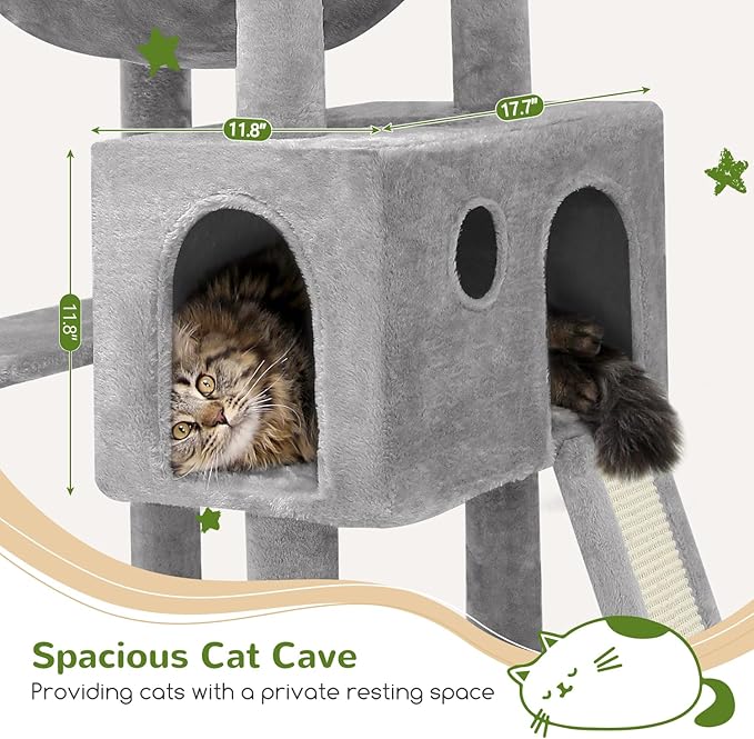 Globlazer Heavy Duty Cat Tree, 70 inch Sturdy Cat Tree - Image 4