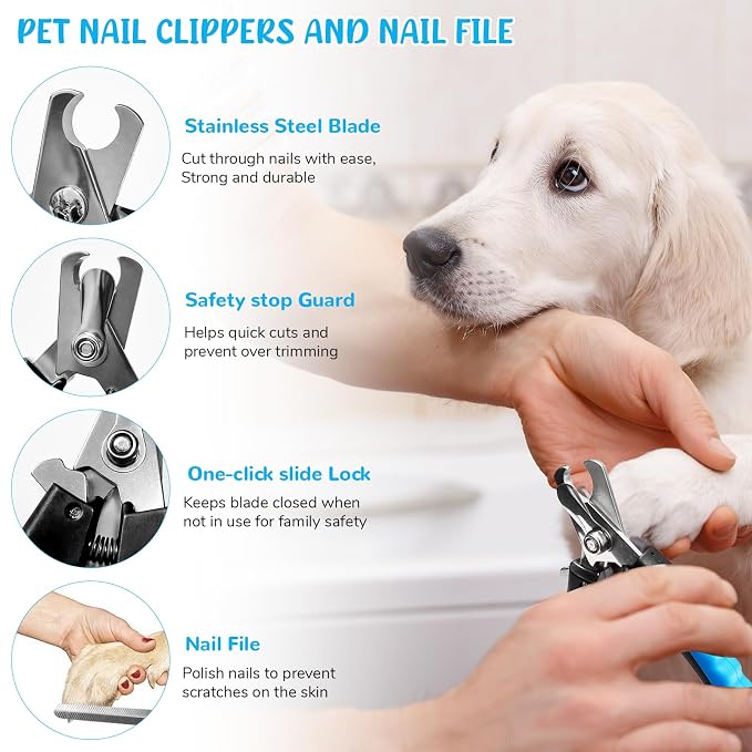 Dog Brush & Grooming Kit – 9-Piece Pet Brush & Deshedding Set - Image 3