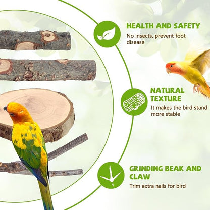12PCS Natural Wood Bird Perches - Image 4