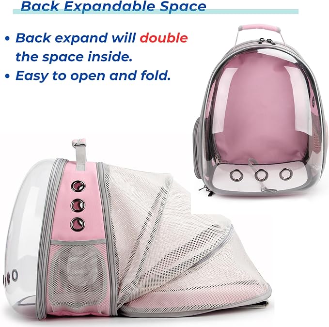 Lollimeow Cat Carrier Backpack, Expandable Bubble Pet Carrier - Image 4