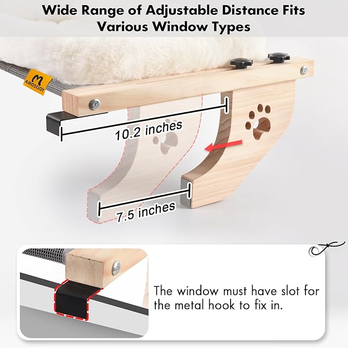 AMOSIJOY Cat Sill Window Perch Sturdy Hammock Seat - Image 5