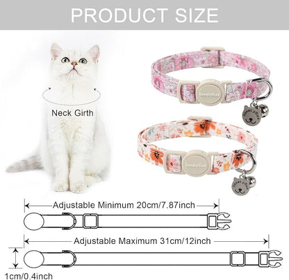 Lionet Paws 2pcs Pack Cotton Cat Collar, Breakaway Buckle - Image 5