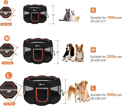 Black Dog Cat Playpen, Puppy Pet Playpen Indoor - Image 7