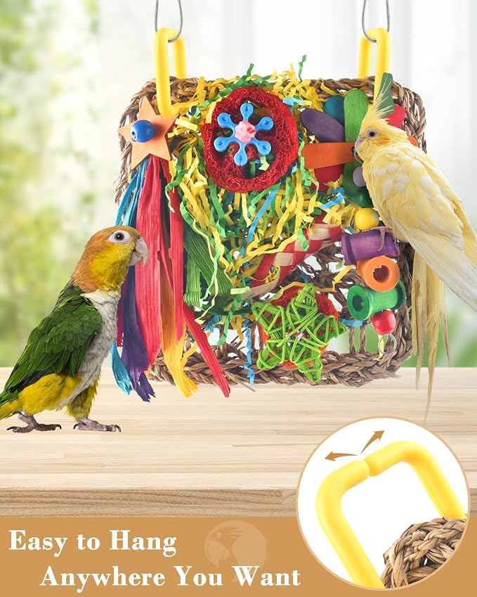 ERKOON Cockatiel Toys, Budgie Toys Foraging Toy Hanging Bird Toy - Image 5