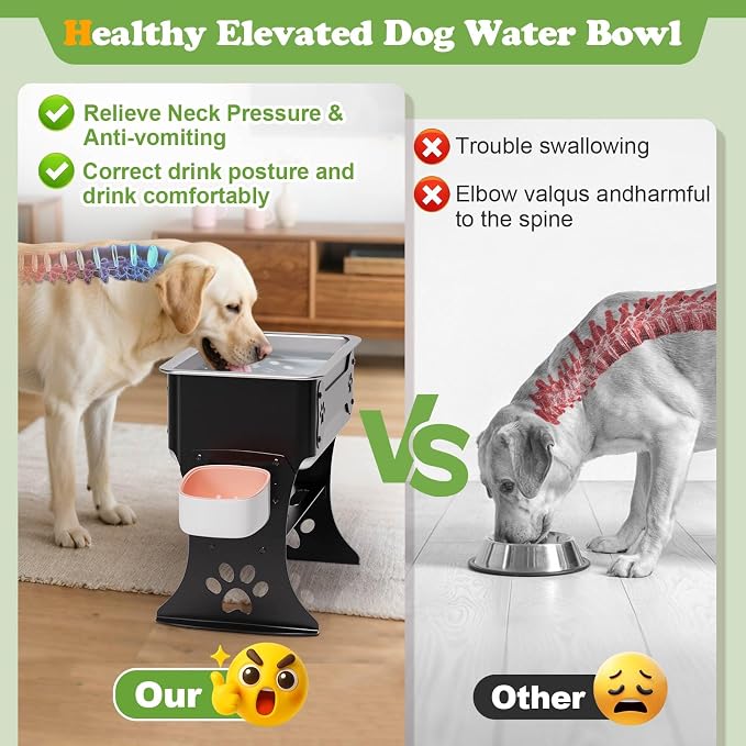 3 Gallon Elevated Large Dog Water Bowl, 3 Height Adjustable Stainless Steel - Image 3