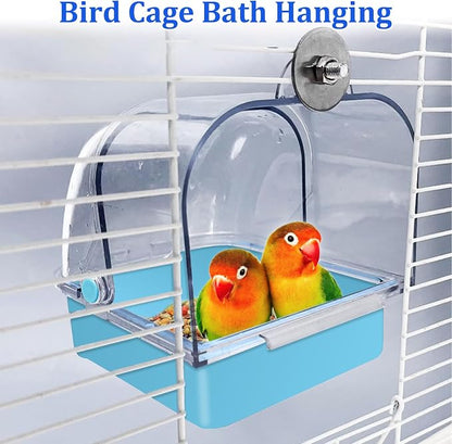 Tfwadmx Bird Cage Bath Hanging Bird Bath Supplies Parrot Bath Tub Water Shower - Image 6