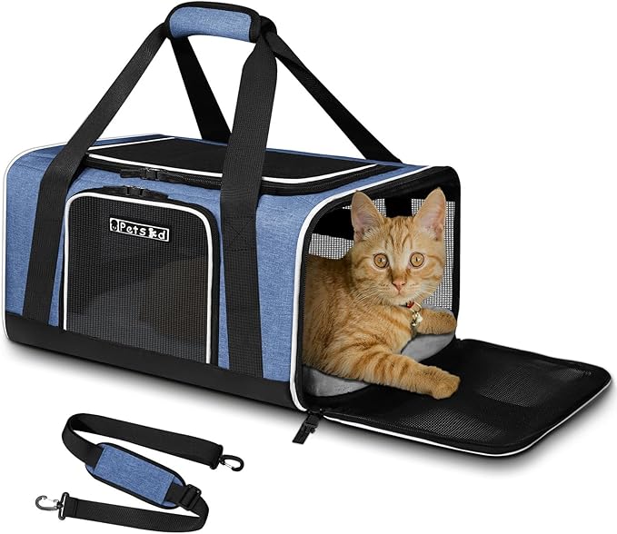 Petskd Pet Carrier 17x11x9.5 Alaska Airline Approved, Pet Travel Carrier Bag by Petskd