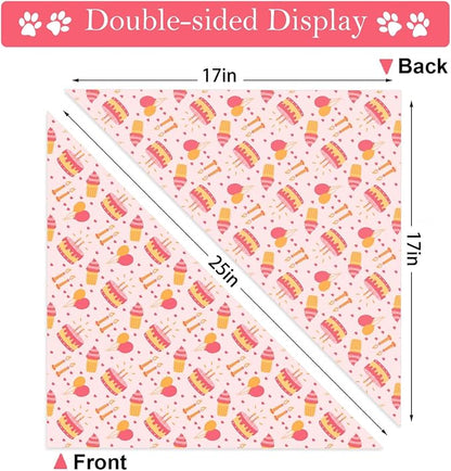 Birthday Dog Bandanas, Double Side Reversible Large Pet Bandanas, Adjustable - Image 4