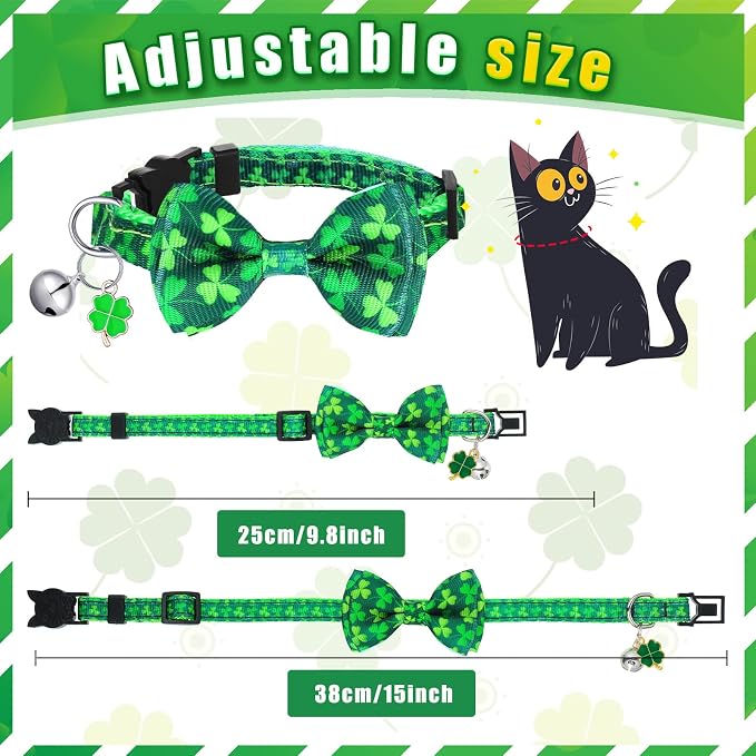 Kacctyen 18 Pcs St. Patrick's Day Cat Collars Bulk Holiday Cat Collars - Image 2