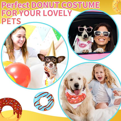 100 Pcs Donut Dog Bandanas Bulk Pet Bibs Colorful Triangle Scarf Donut Pet - Image 6