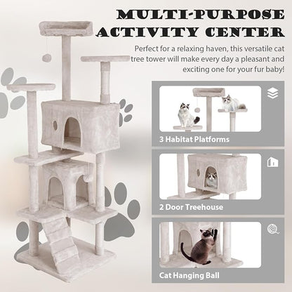 Heavy Duty Cat Tree Tower, Cat Condo, Hanging Ball - Image 4