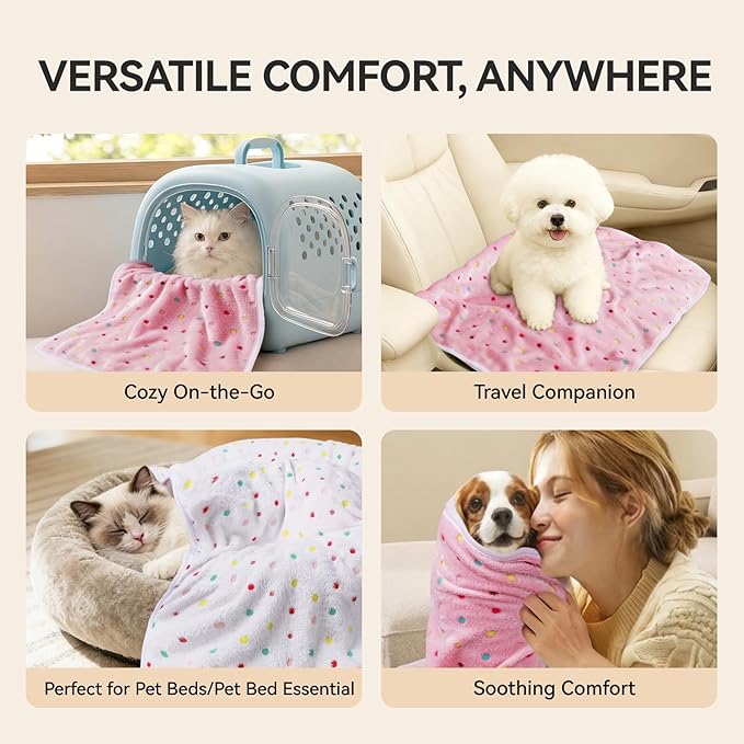 LINENLUX 1 Pack 3 Blankets Super Soft Fluffy Premium Fleece Dog Blankets - Image 3