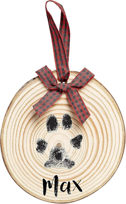 Pearhead Rustic Wood Paw Print Christmas Tree Ornament, Dog or Cat Pawprint by Pearhead