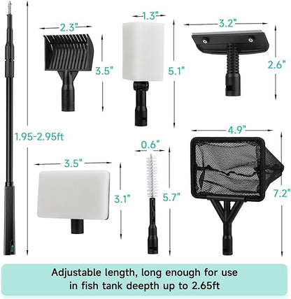 hygger 6-in-1 Aquarium Cleaning Tools, 6 Clean Heads - Image 5