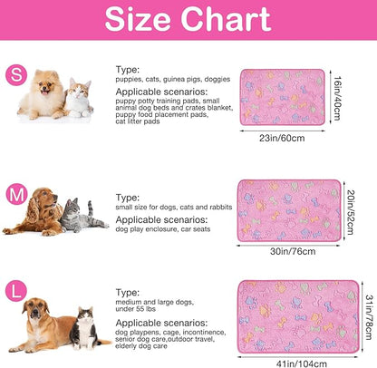 Dono 1 Pack 6 Dog Blankets, Soft Fluffy Fleece Pet Blanket Warm Sleep Mat Paw - Image 2