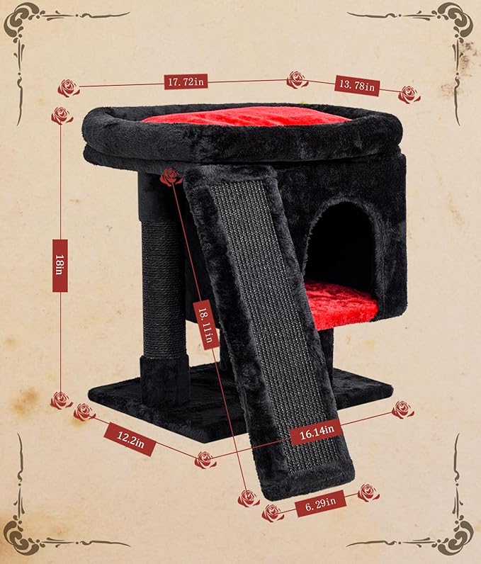 SYANDLVY Gothic Cat Tree with Coffin Bed - Image 3