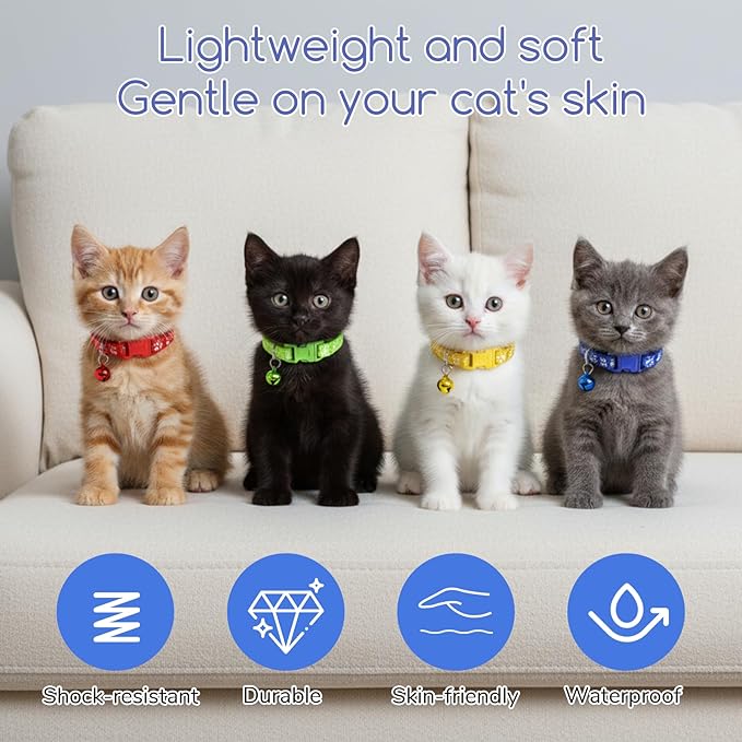 6 Pcs Collar for Cats, Breakaway Cat Collars Reflective Safety Kitten Collar - Image 6