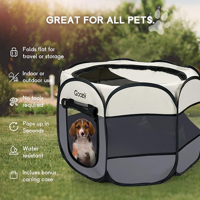 Pet Cat Playpen for Indoor Cats Enclosed, Puppy Dog Play Pen for Outdoor Travel - Image 3