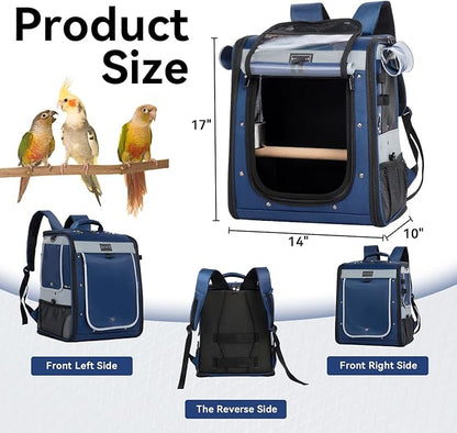 Petsfit Bird Carrier with Anti-Pecking Band, Bird Backpack Carrier with 2 Level - Image 4