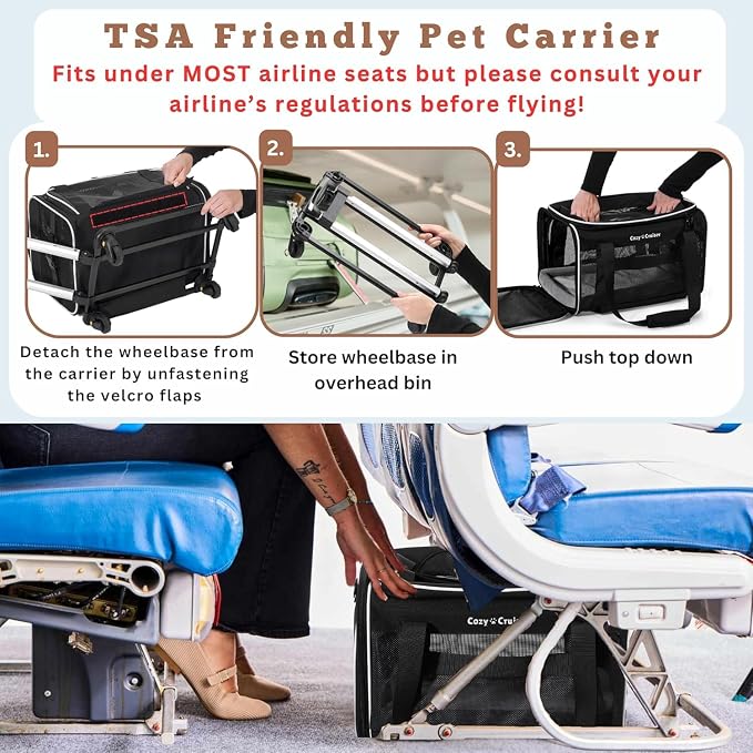 Airline Approved Top-Expanding Pet Carrier on Wheels- Rolling Carrier- Designed - Image 2