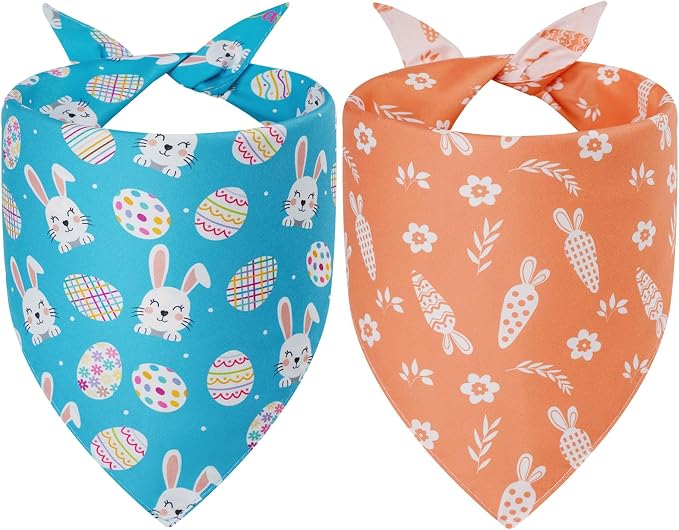 Easter Dog Bandanas XLarge 2PCS, 4 Pattern Colorful Scarf by Unknown