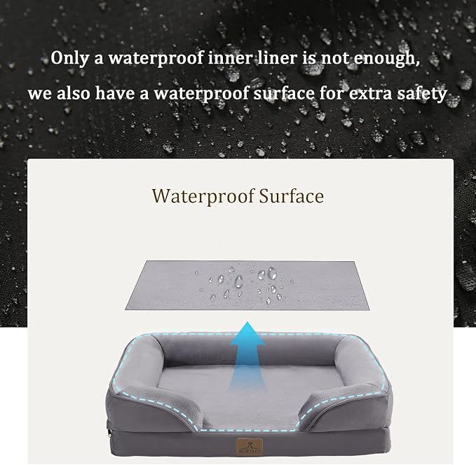 Bedfolks Orthopedic Dog Bed, Waterproof Dog Sofa Bed - Image 3