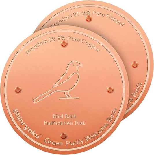 2pcs Bird Bath Copper Disk, Premium 99.99% Pure Copper, Less Cleaning Frequency by Shinryoku