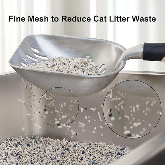 Cat Litter Scoop, Aluminum Alloy Sifter, Durable Metal Poop Scooper - Image 2
