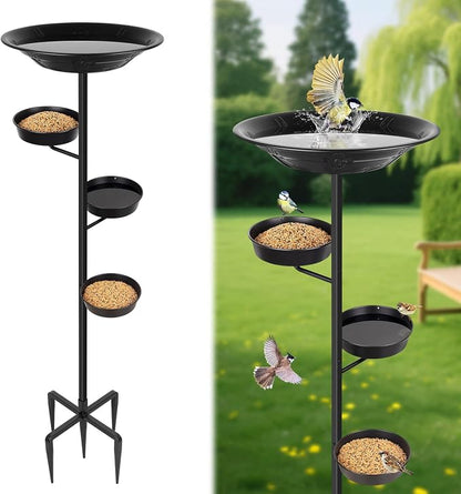 BOLITE Bird Bath for Outside, Metal Freestanding Birdbaths by Bolite