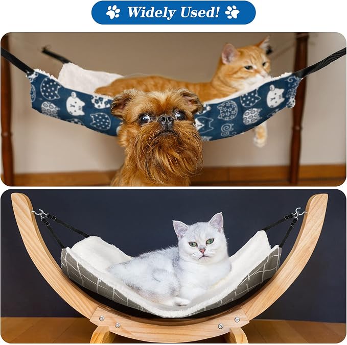 Jetec 2 Pack Cat Hammock for Cage, Catio Accessories Reversible Soft Cats Bed - Image 4
