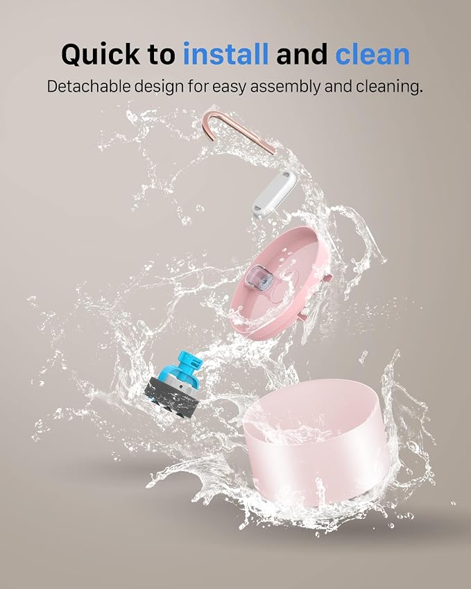 Cat Water Fountain Pink for Drinking: 67oz/2L Cat Fountain - Image 5