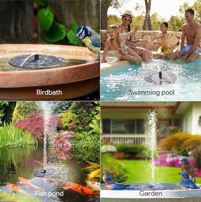 Solar Fountain Water Pump for Bird Bath, Floating Solar Powered Water Fountain - Image 8