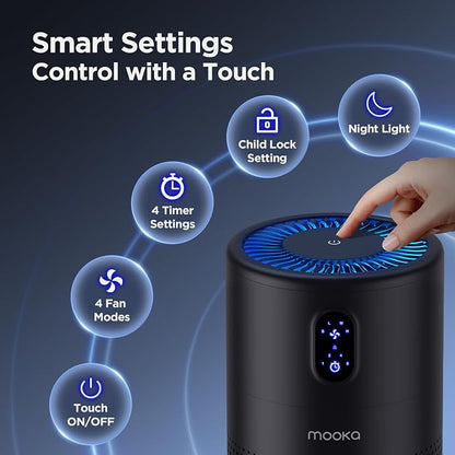 MOOKA Air Purifiers for Home Large Room up to 1076 ft², H13 True HEPA Air - Image 5
