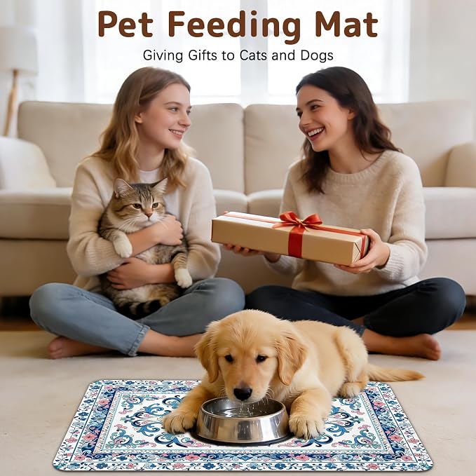 Dog Food Mat for Bowls, Absorbent Quick Dry Dog Cat Mats for Food and Water - Image 8