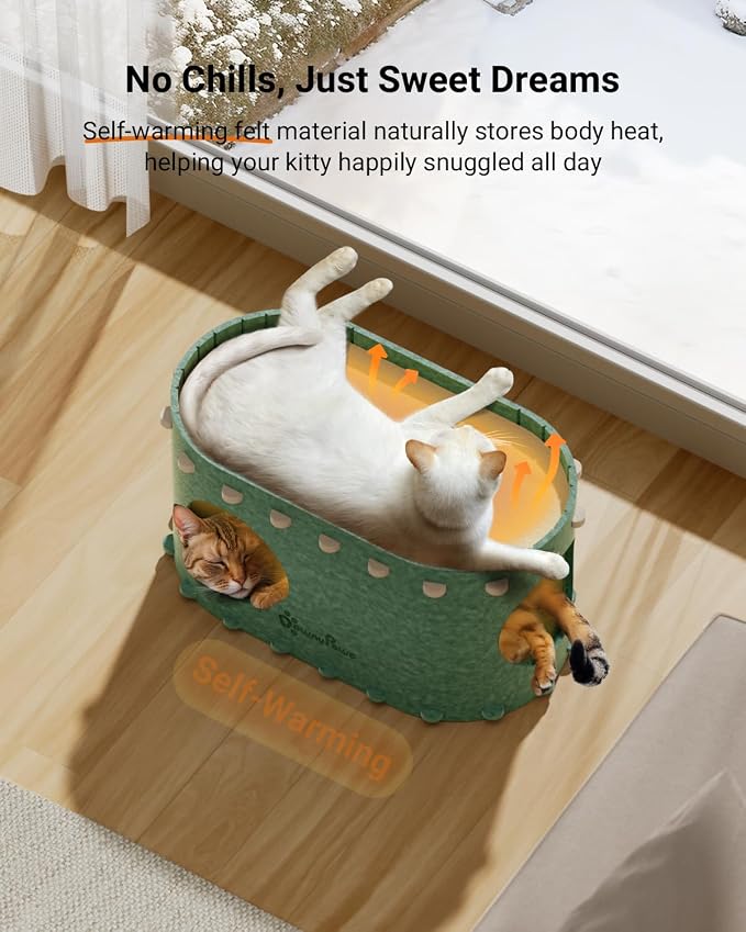 DownyPaws Cat House for Indoor Cats, Cat Bed Cave for Multiple & Large Cats Up - Image 3