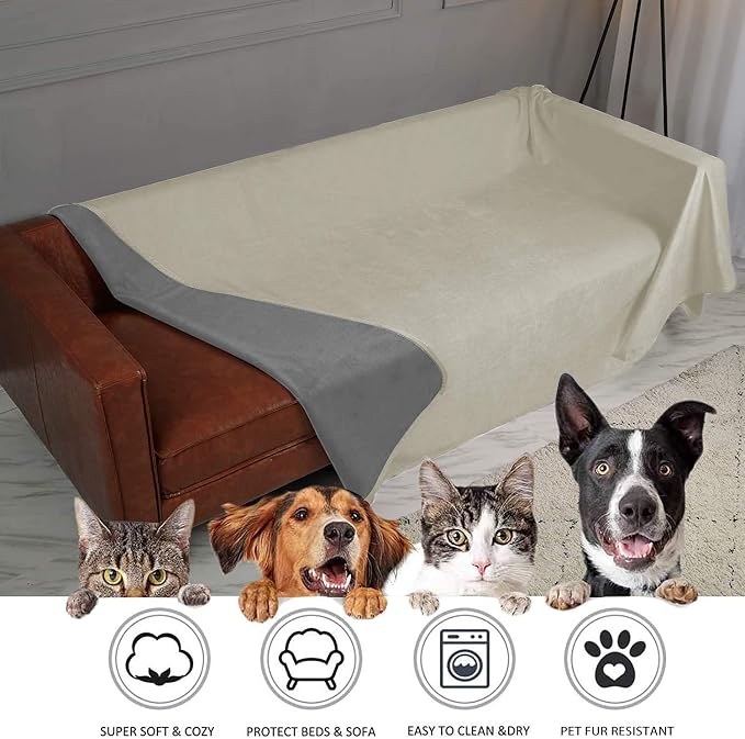 Ameritex Pet Bed Blanket Reversible 100% Waterproof Velvet Super Soft - Image 4