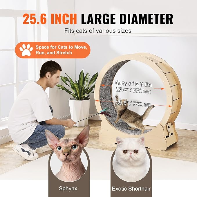 VEVOR Cat Exercise Wheel, Large Treadmill Wheel - Image 4
